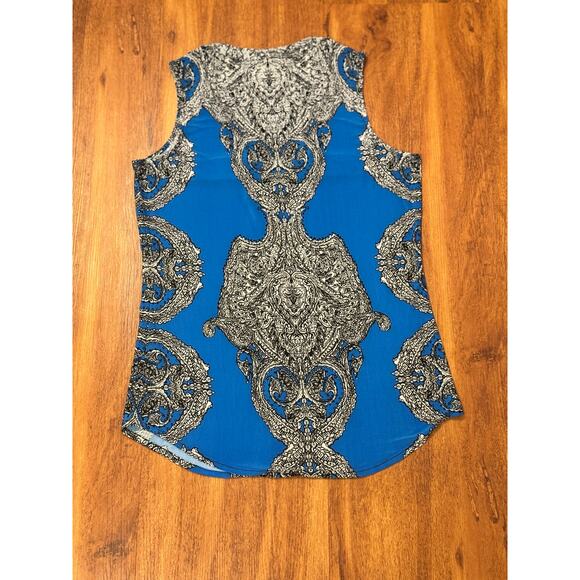 NWOT! International Concepts Sleeveless Blouse - Small - Blue & Black - Picture 3 of 4